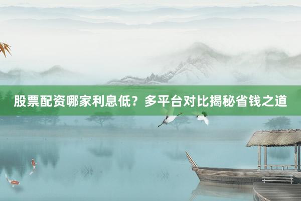 股票配资哪家利息低？多平台对比揭秘省钱之道