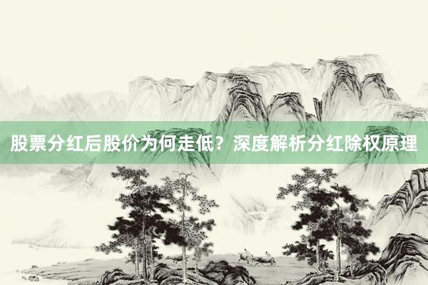 股票分红后股价为何走低？深度解析分红除权原理