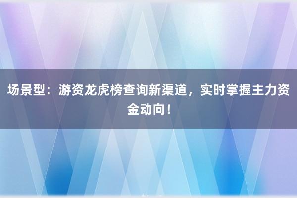 场景型:游资龙虎榜查询新渠道,实时掌握主力资金动向!