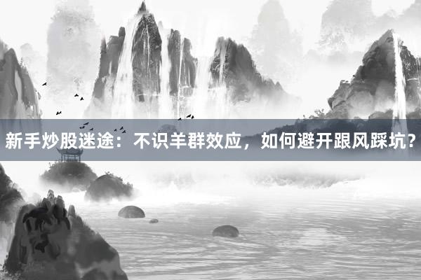 新手炒股迷途：不识羊群效应，如何避开跟风踩坑？